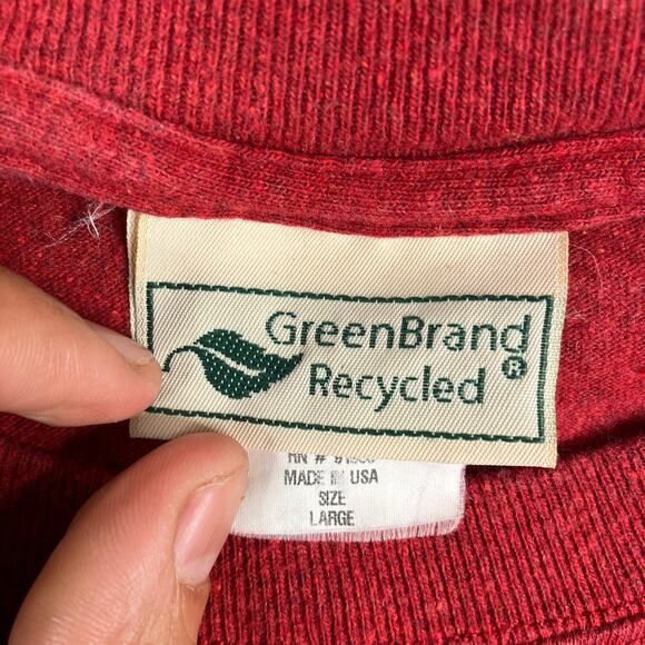 GreenBrand Recycled T-Shirt Mens Size Large Red Alaska Denali Graphic - Picture 3 of 8
